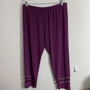 IC by Connie K Polyester pants elastic waist sheer areas on legs Sz 1X
